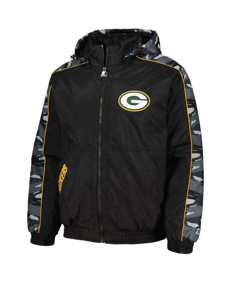 Men's Black Green Bay Packers Thursday Night Gridiron Full-Zip Hoodie Jacket