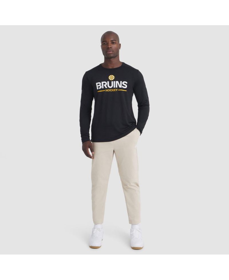 Men's Black Boston Bruins Authentic Pro Rink Tech Long Sleeve T-Shirt
