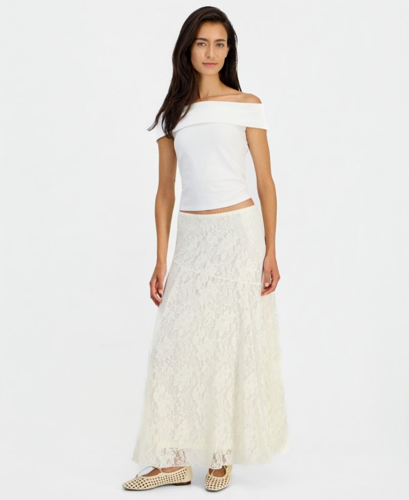 Women's Lace A-Line Pull-On Maxi Skirt