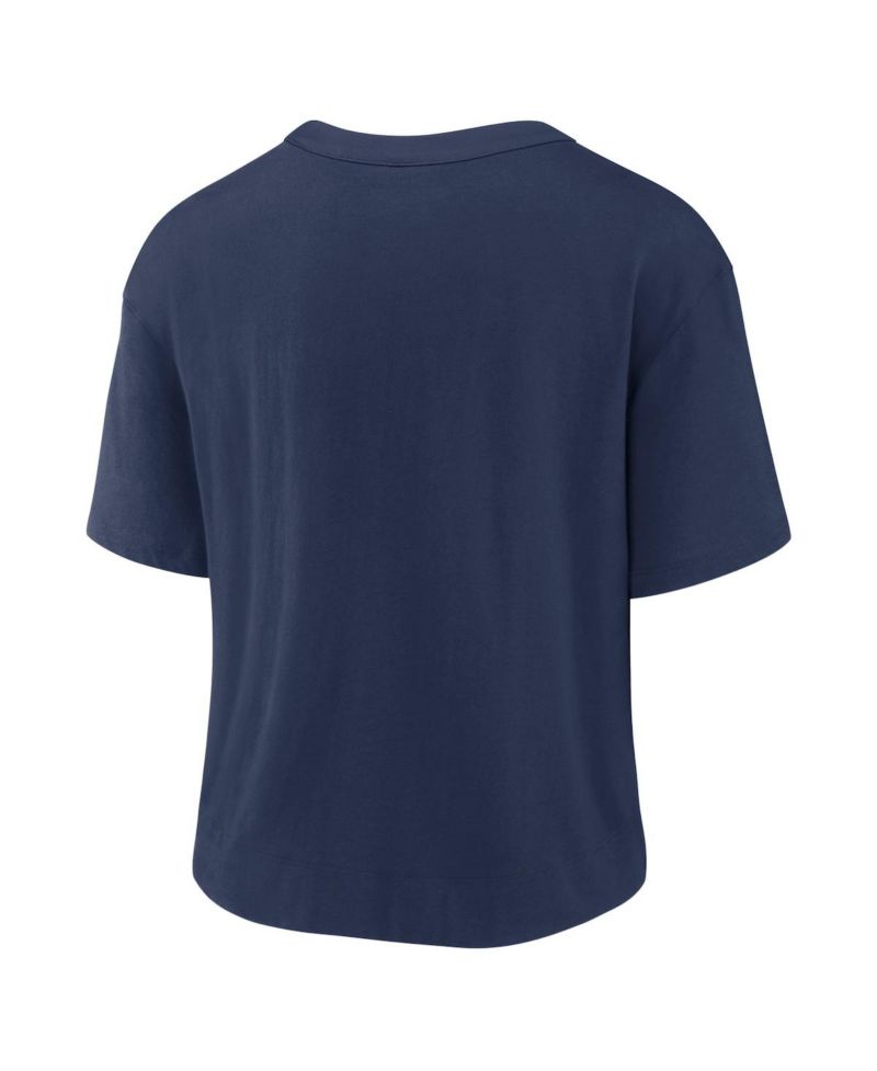 Women's Navy, White Houston Astros Line Up High Hip Fashion T-shirt