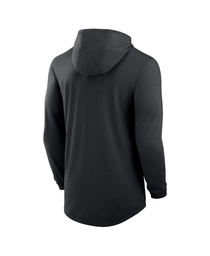 Men's Black Iowa Hawkeyes Lightweight Performance Long Sleeve Hoodie T-Shirt