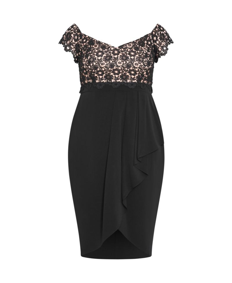 Plus Size Lace Glamour Midi Dress