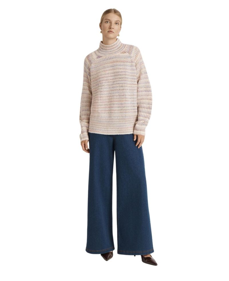 Women's Helen Long-Sleeve Striped Funnel Neck Sweater