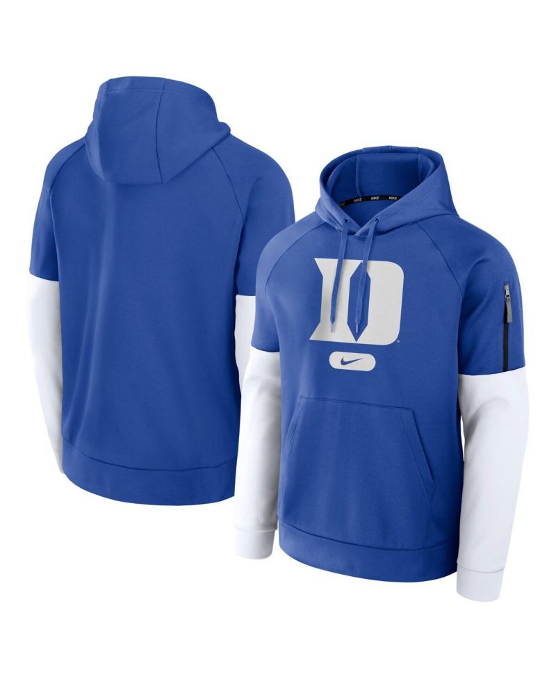 Men's Royal Duke Blue Devils Fitness Raglan Performance Pullover Hoodie