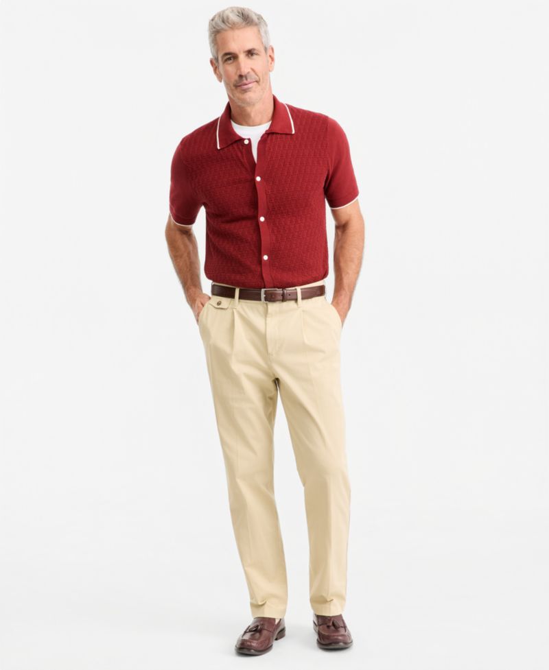 Men's Cable Knit Sweater Polo Shirt, Macy's Exclusive