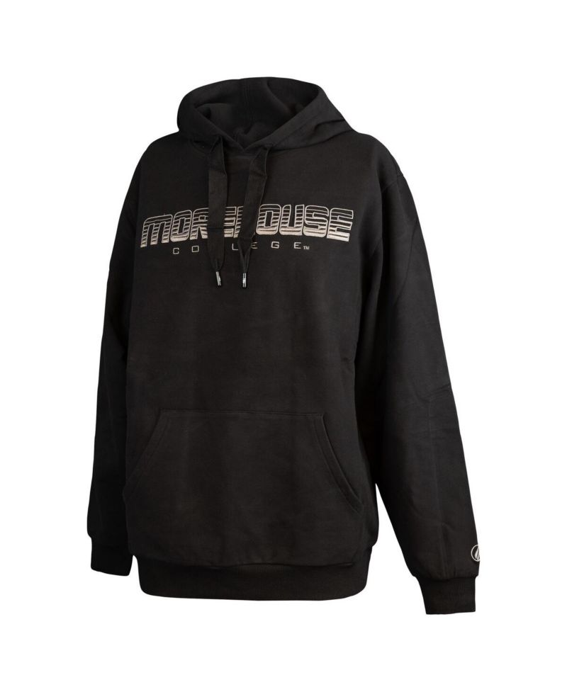 Men's Black Morehouse Maroon Tigers Puff Print Sliced Pullover Hoodie