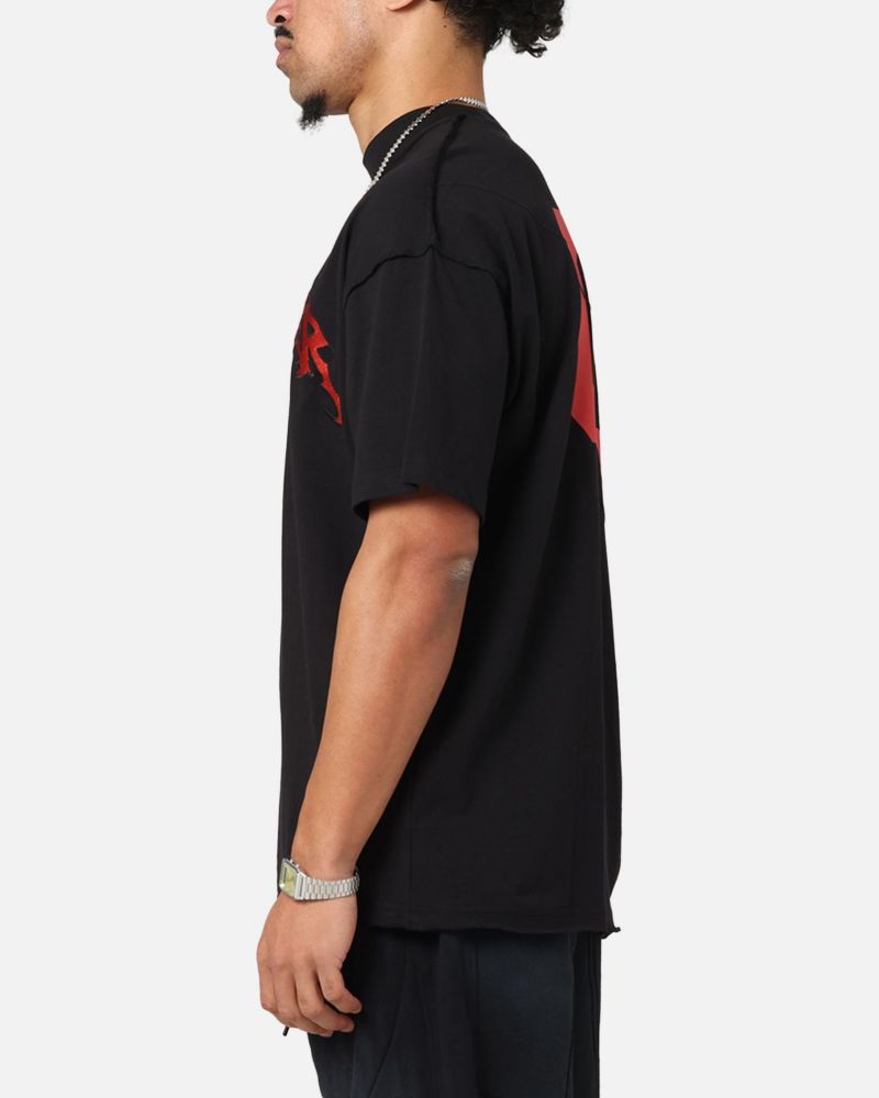 Men's Mosh Non Seam T-Shirt - Black/Red XS