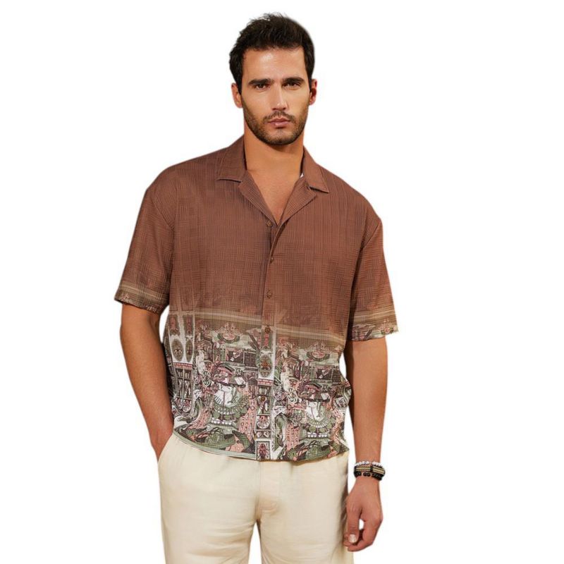 Men's Ash Brown Indie-Ombre Oversized Shirt