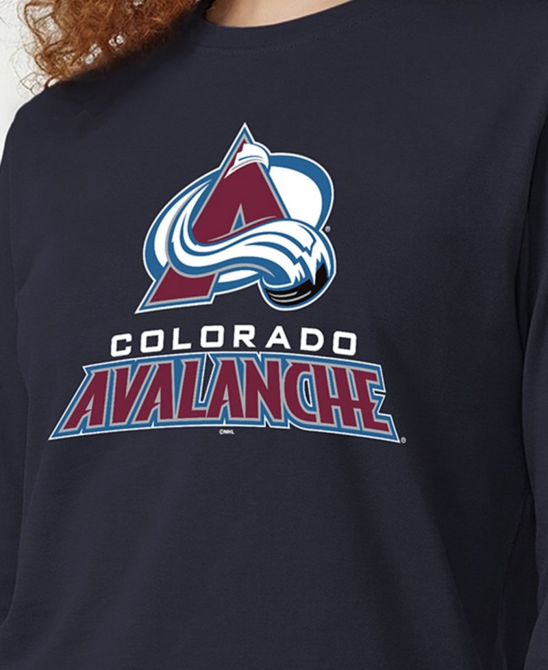Women's Colorado Avalanche Wordmark Lockup Screen-printed Long-Sleeve T-Shirt