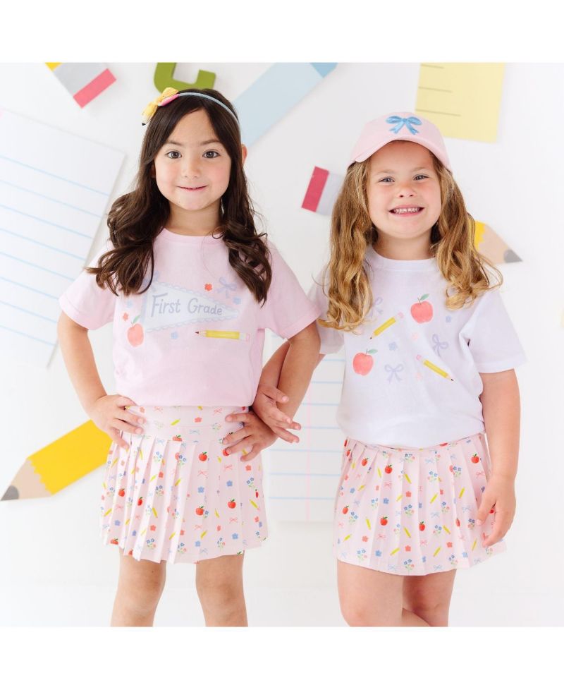 Big Girls First Grade Pennant Short Sleeve T-Shirt