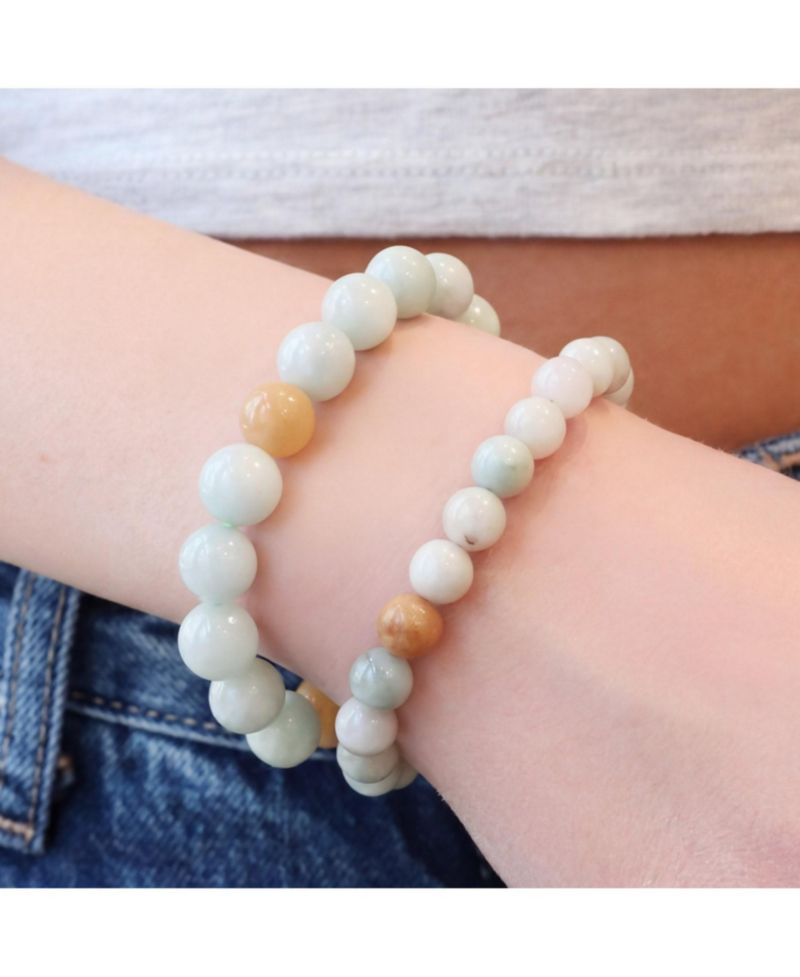 Jade Bead Stretch Bracelet - 8 millimeters