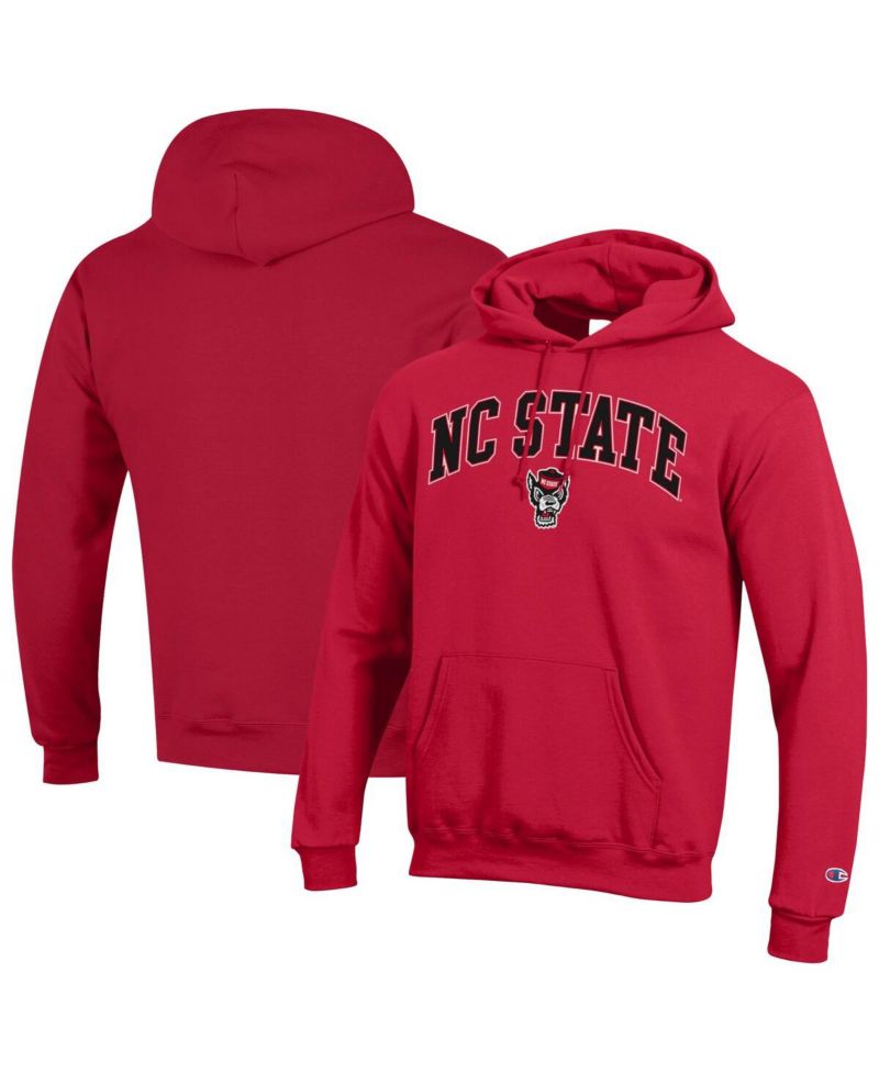 Men's Scarlet NC State Wolfpack Arched Logo Fleece Pullover Hoodie