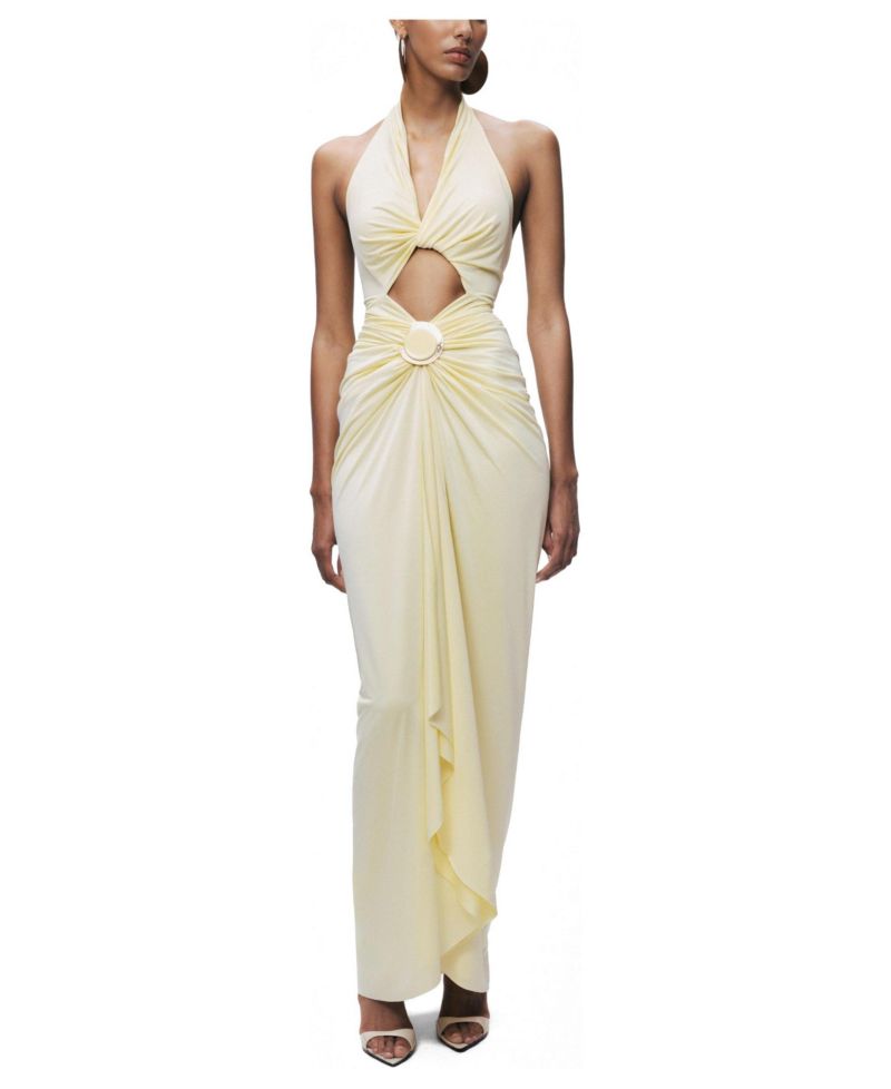 Women's Cut-Out Halter Maxi Dress