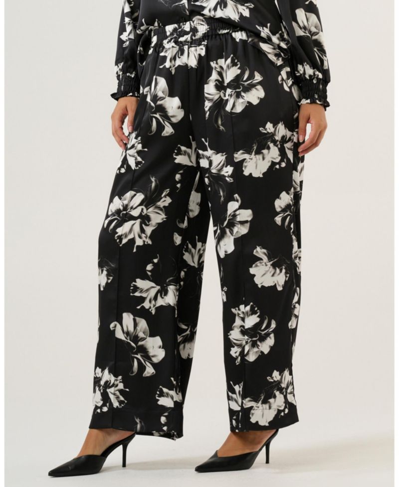 Women's Gilda Floral Wide-Leg Satin Elasticated Pant
