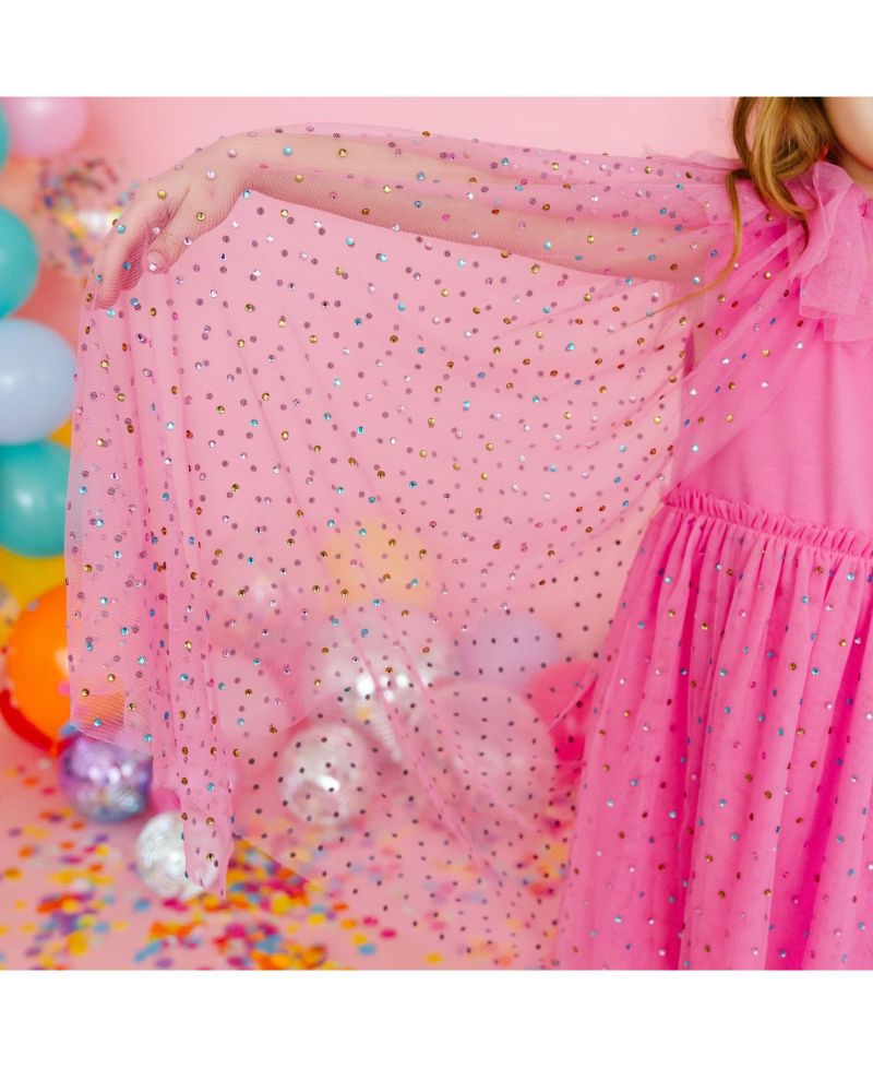 Girls Raspberry Rhinestone Cape