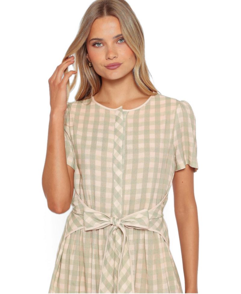 Women's Lorry Gingham-Print Tie-Front Mini Dress