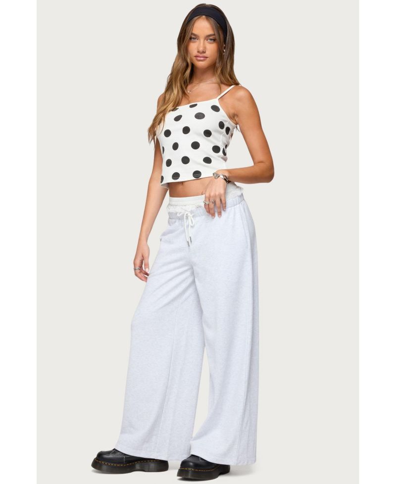 Womens Tamia Peekaboo Ruffle Lace Sweatpants