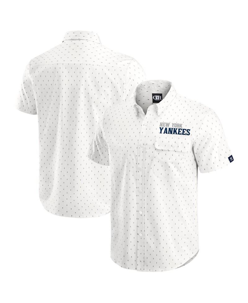 Darius Rucker Collection by Men's Cream New York Yankees Printed Button-Down Shirt