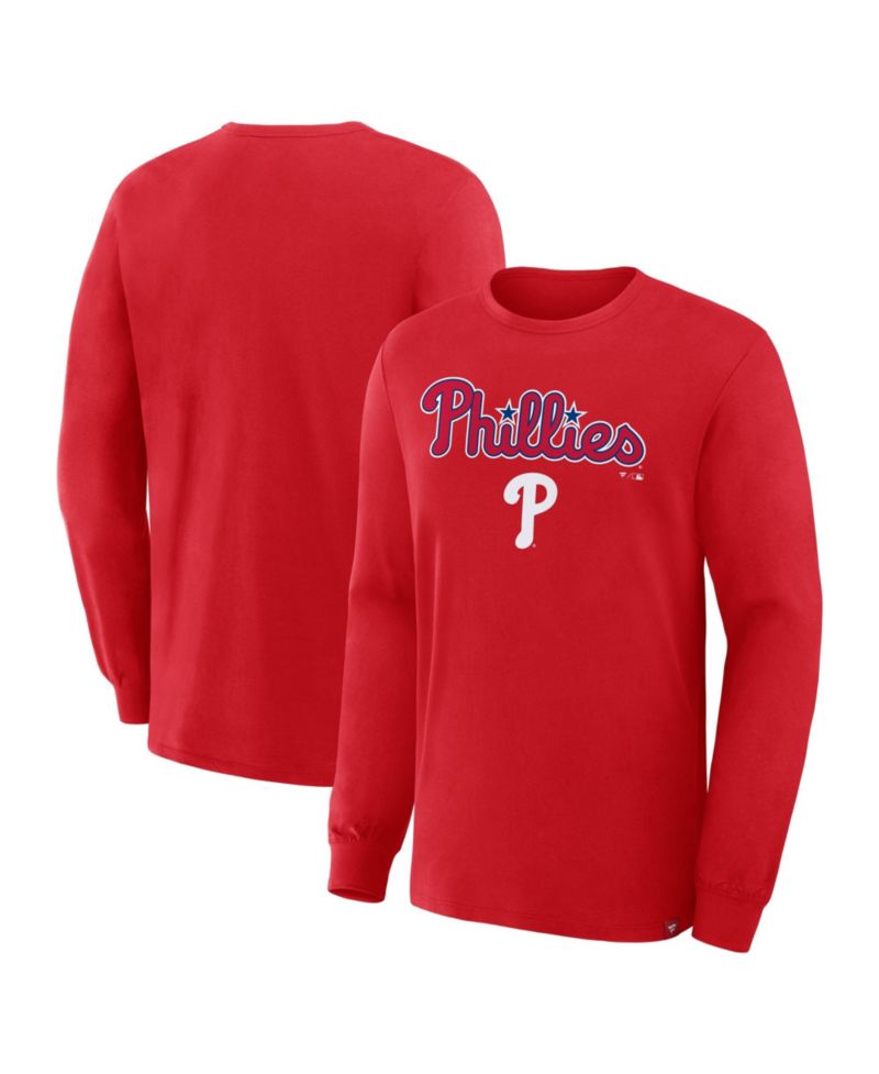 Men's Red Philadelphia Phillies Lock-Up Legacy Long Sleeve T-Shirt