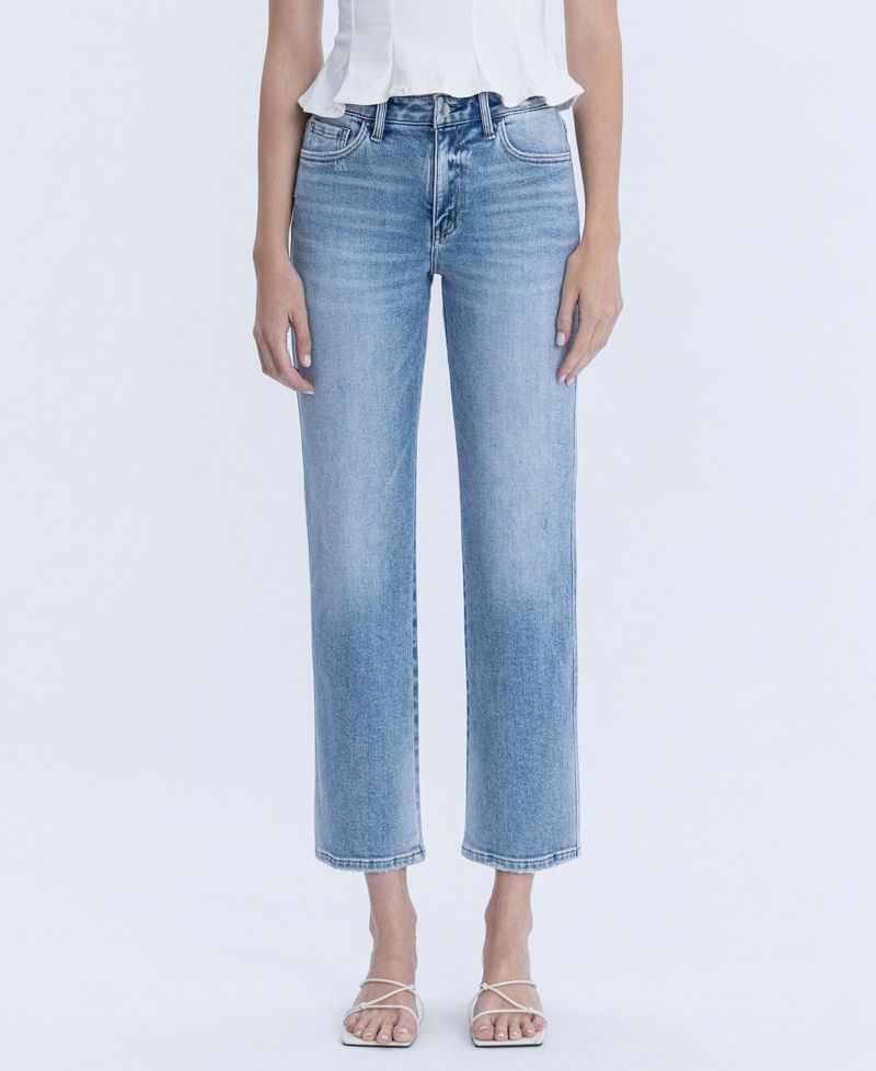 Women's High Rise Ankle Straight Jeans
