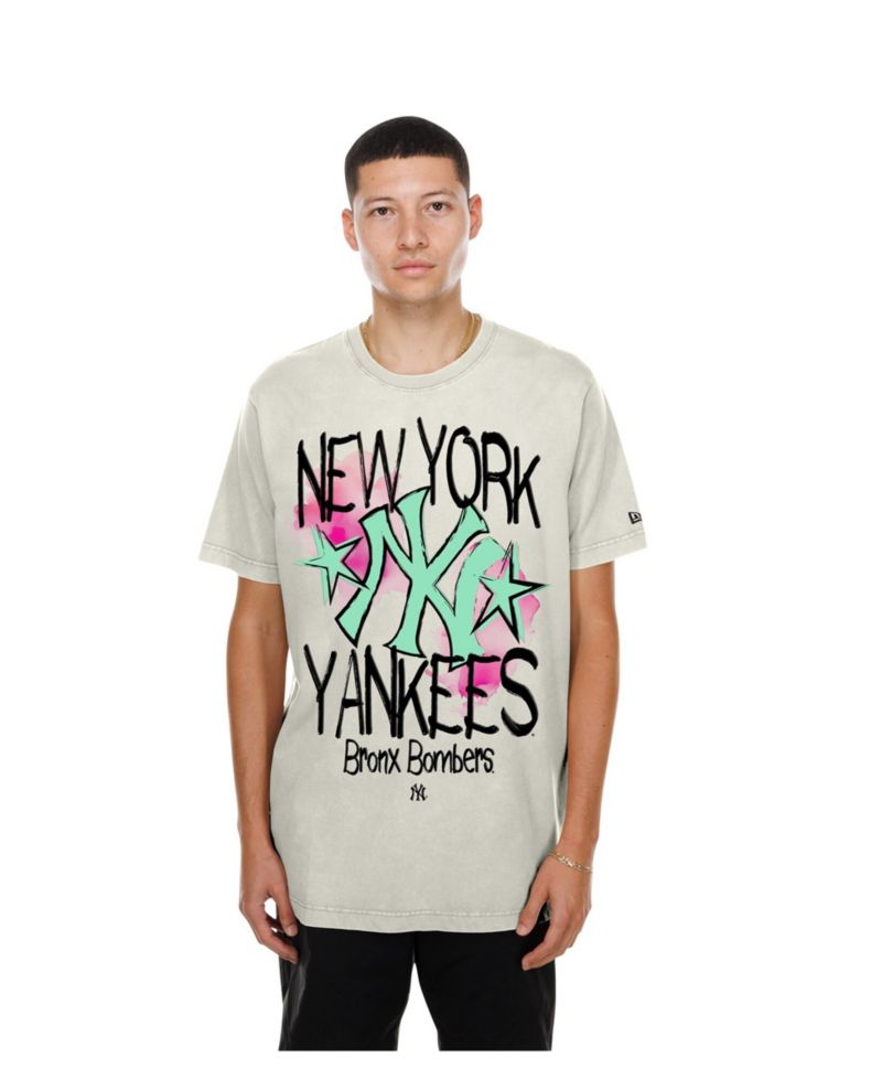 Men's Cream New York Yankees Lifestyle Punk Core T-Shirt