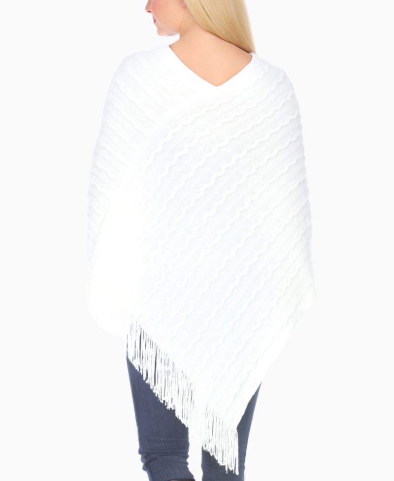 Women's Lightweight Textured Knit Poncho Sweater