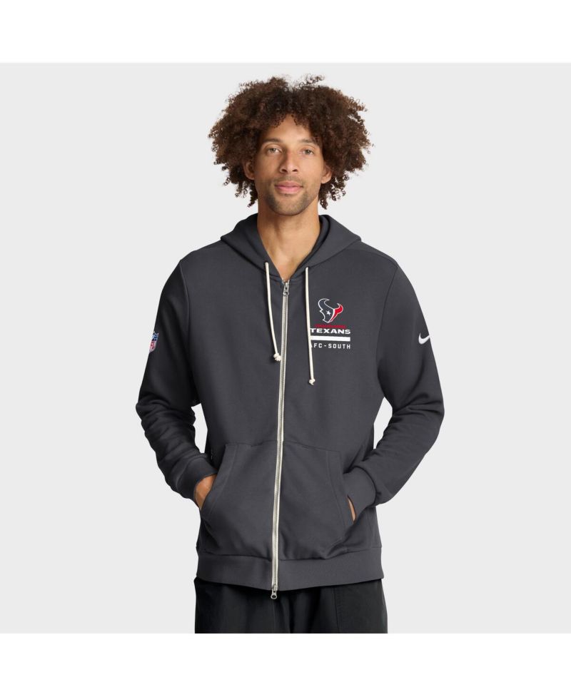 Men's Anthracite Houston Texans Sideline Standard Issue Utility Player Dri-FIT Full-Zip Hoodie