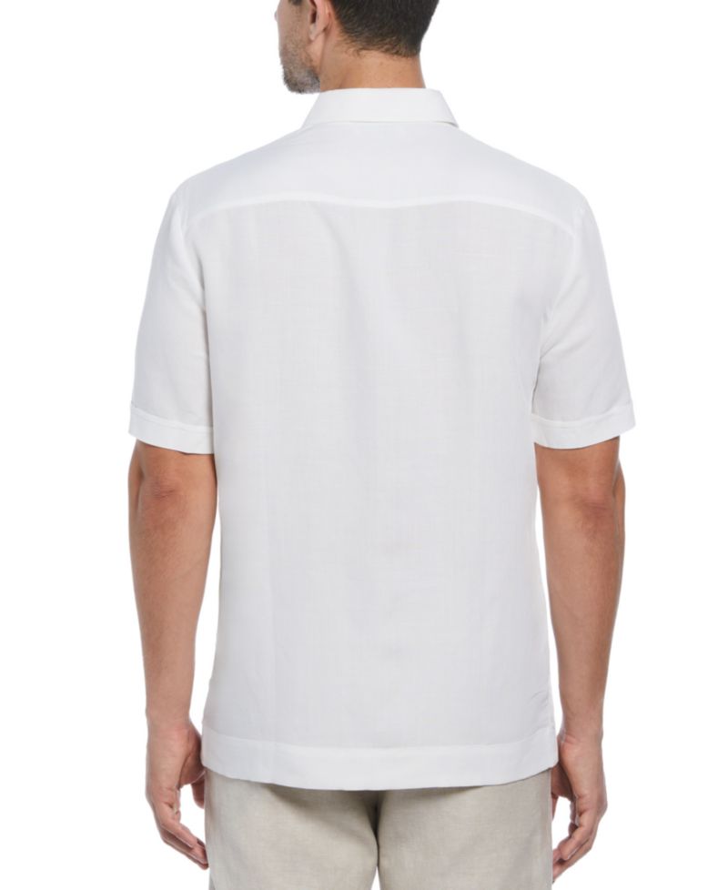 Short-Sleeve Embroidered Guayabera Shirt