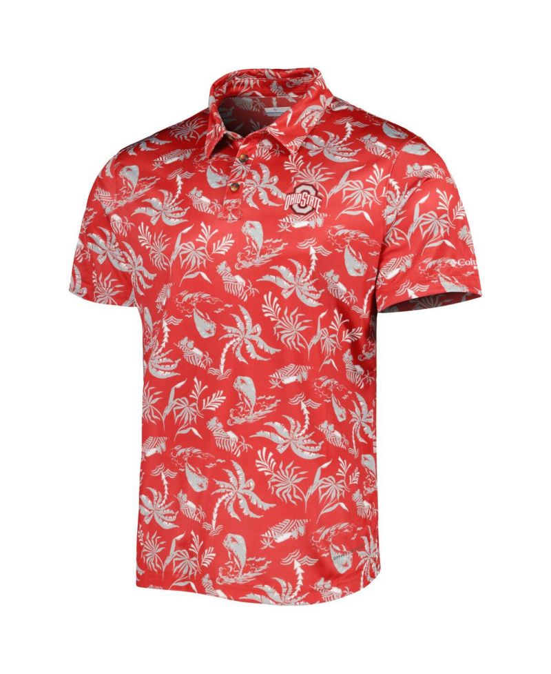 Men's Scarlet Ohio State Buckeyes Super Terminal Tackle Omni-Shade Polo Shirt