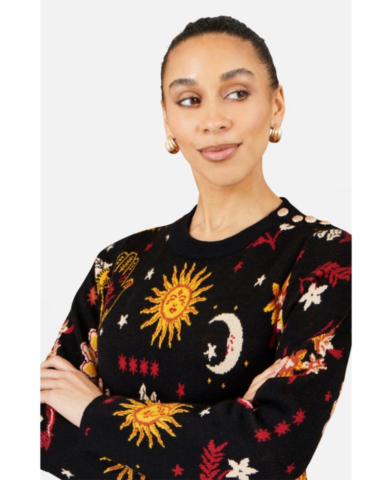 Women's Cosmic Intarsia Knitted Dress