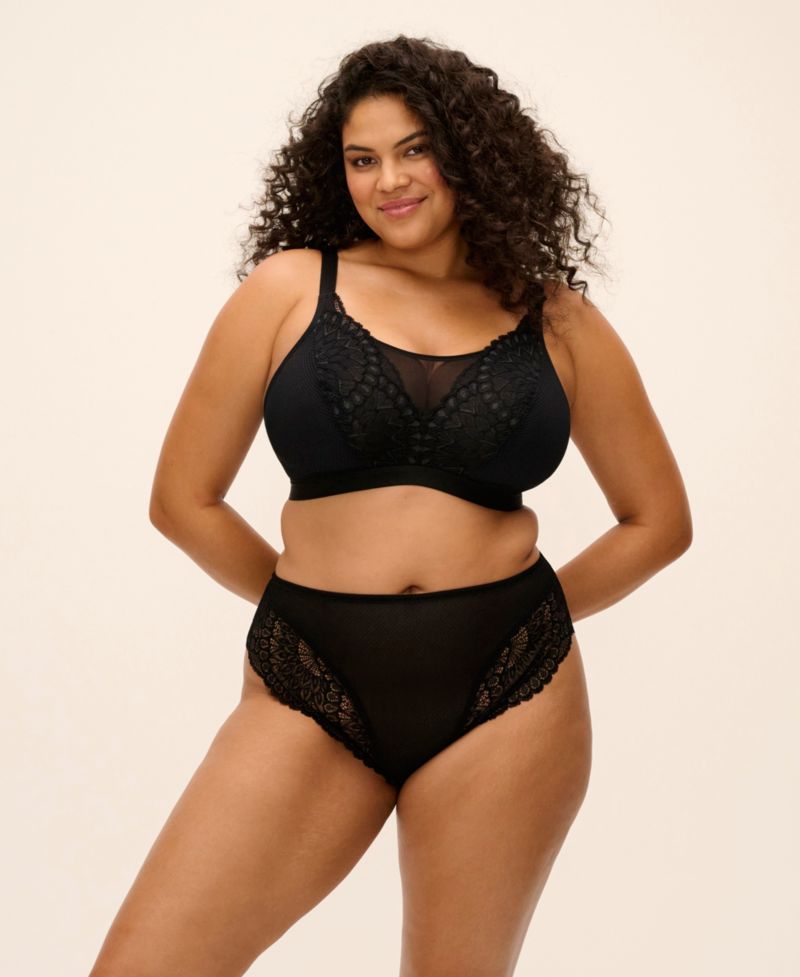 Plus Size Tiernie Wireless Unlined Lace Bralette, EL303317