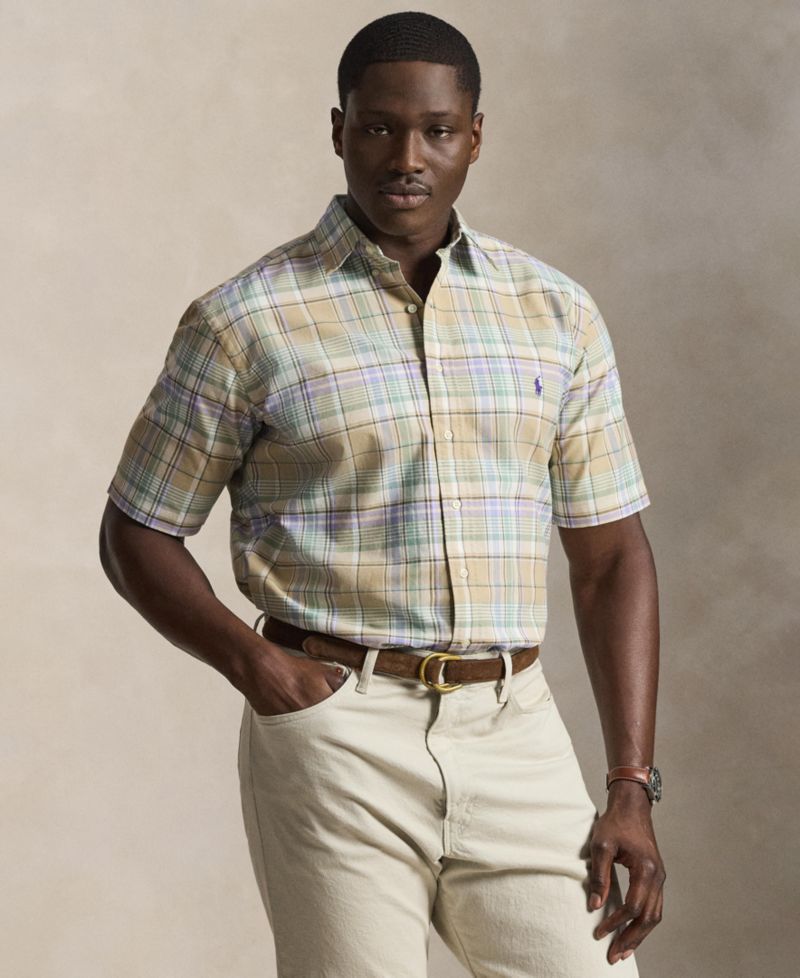Men's Big and Tall Plaid Oxford Shirt