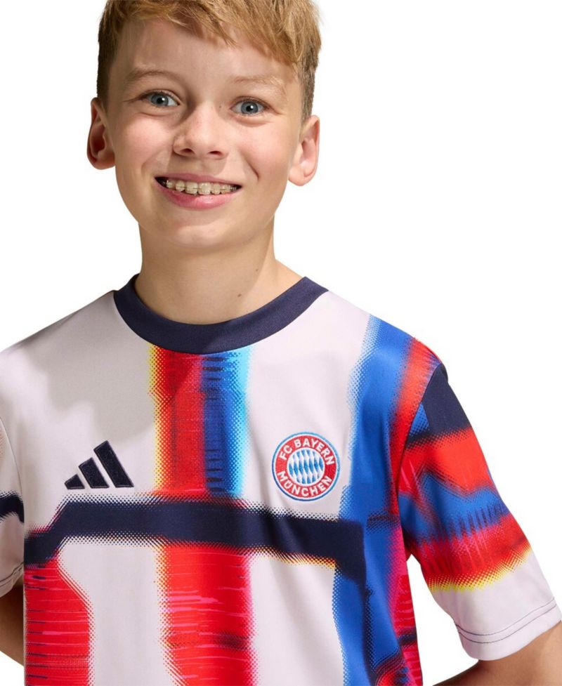 Big Boys and Girls Navy Bayern Munich 2025/26 Pre-Match Training Jersey