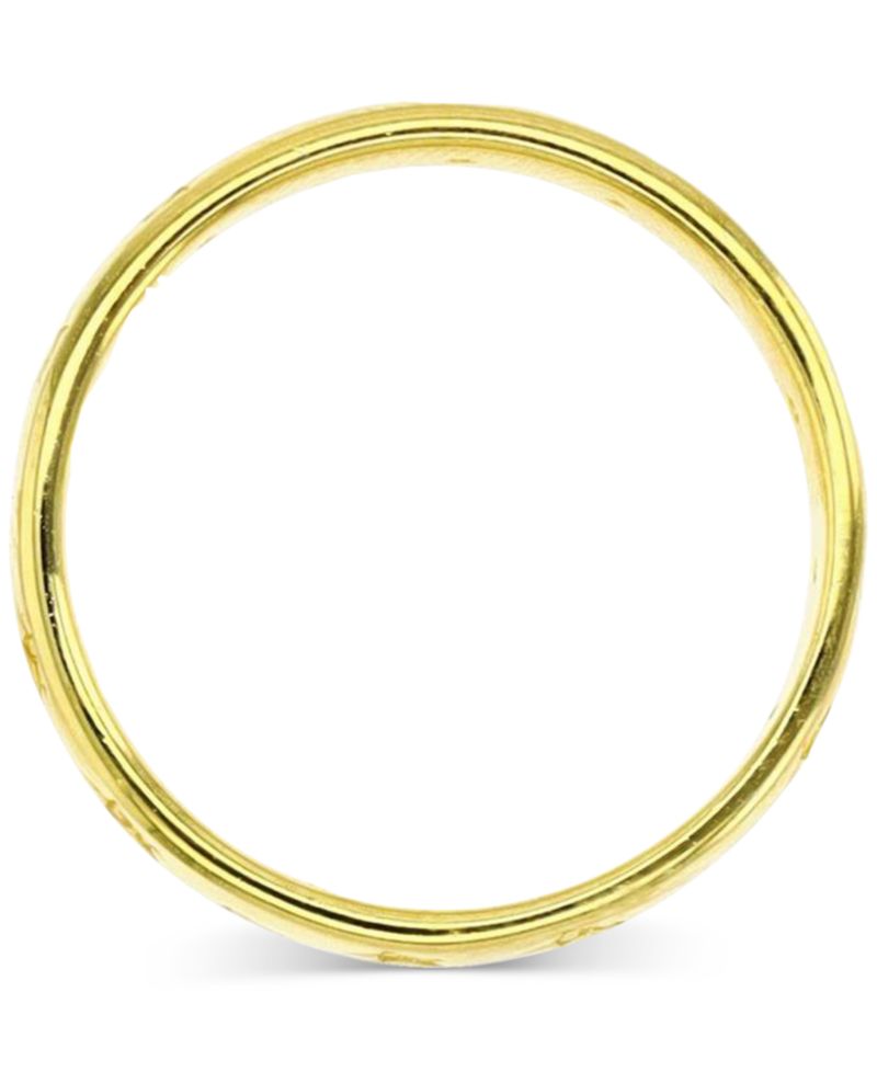 Macy’s Cubic Zirconia Star Band Ring (0.174 ct. t.w.) in 14K Yellow Gold Over Sterling Silver