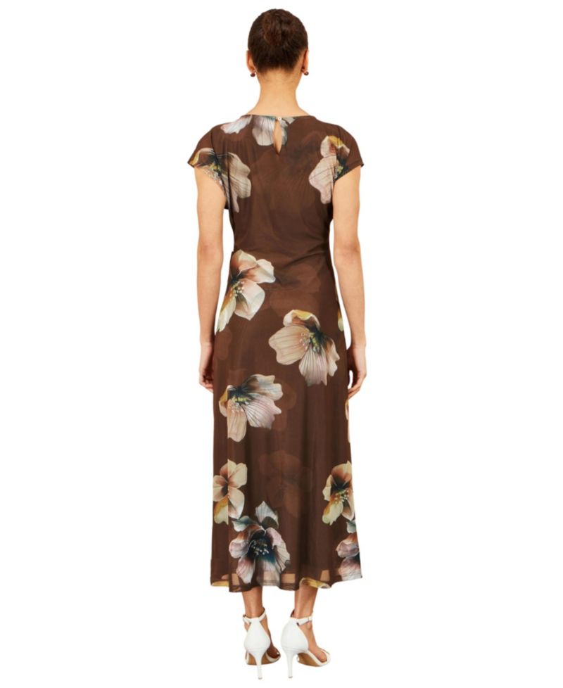 Women's Mesh Floral Maxi Dress