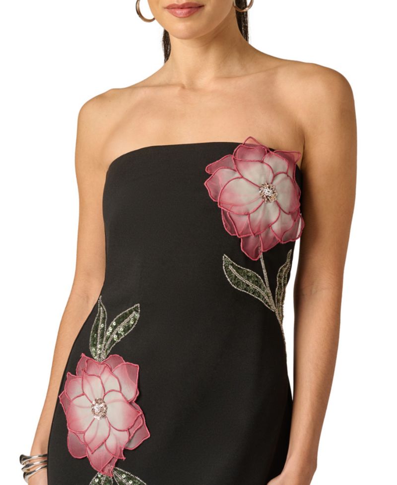Women's Strapless Floral Mini Dress