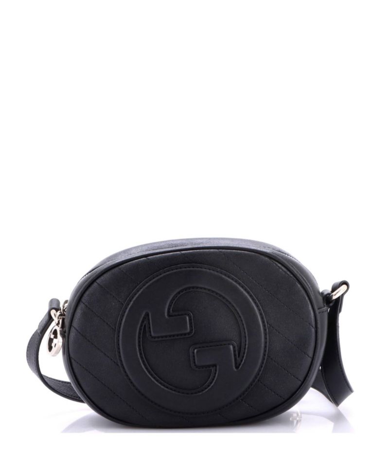 Blondie NM Round Camera Bag Diagonal Quilted Leather