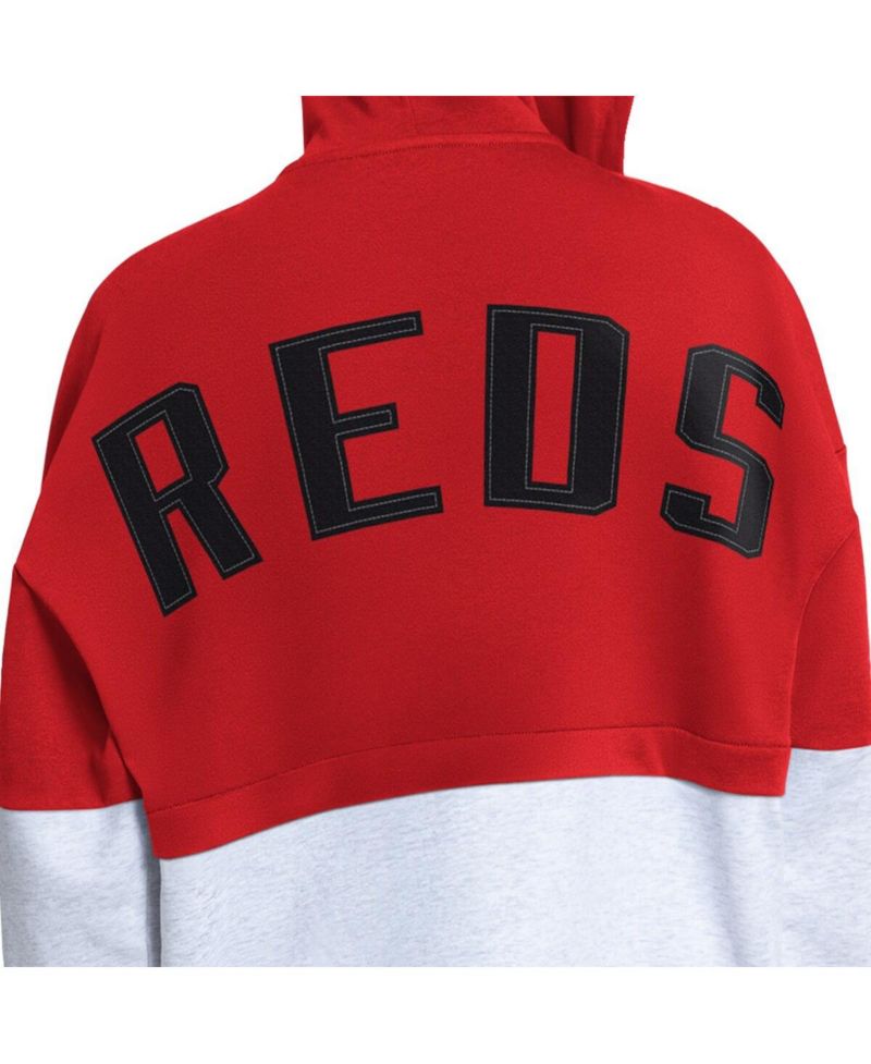 Women's Red/Heather Gray Cincinnati Reds Wishbone Full-Zip Hoodie
