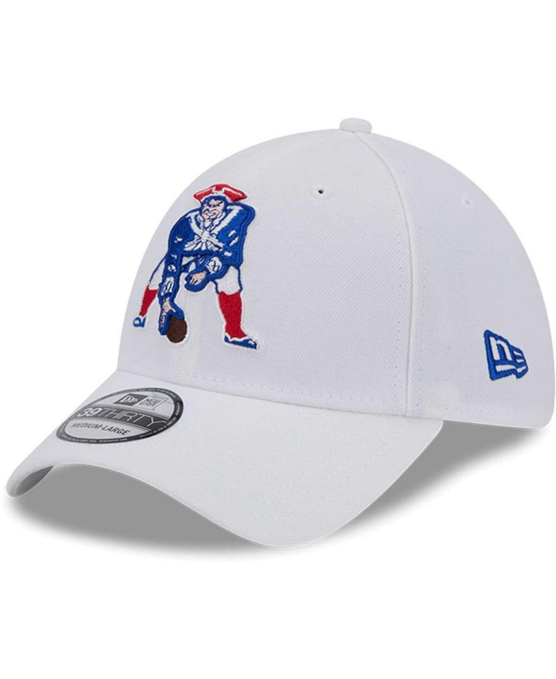 Men's White New England Patriots Throwback 39Thirty Flex Hat