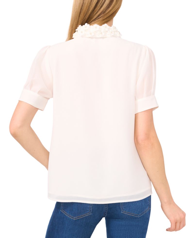 Women's Embellished Puff-Sleeve Shirt