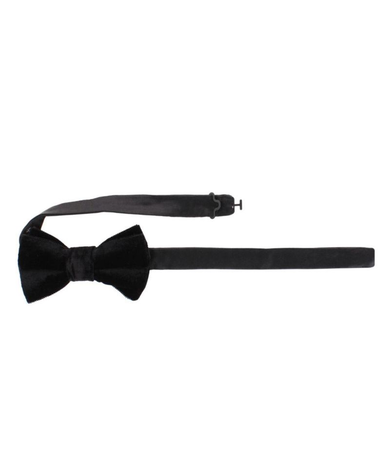 Men's Poirot Velvet Solid Colored Bow Tie