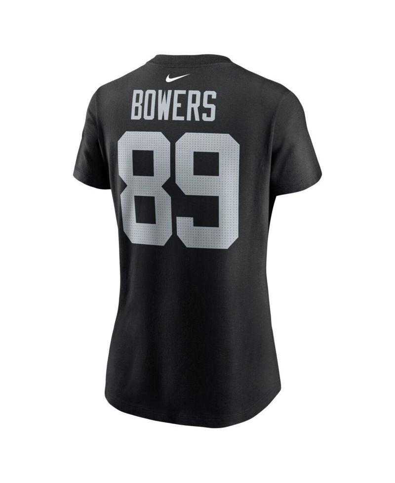 Women's Brock Bowers Black Las Vegas Raiders Player Name & Number T-Shirt