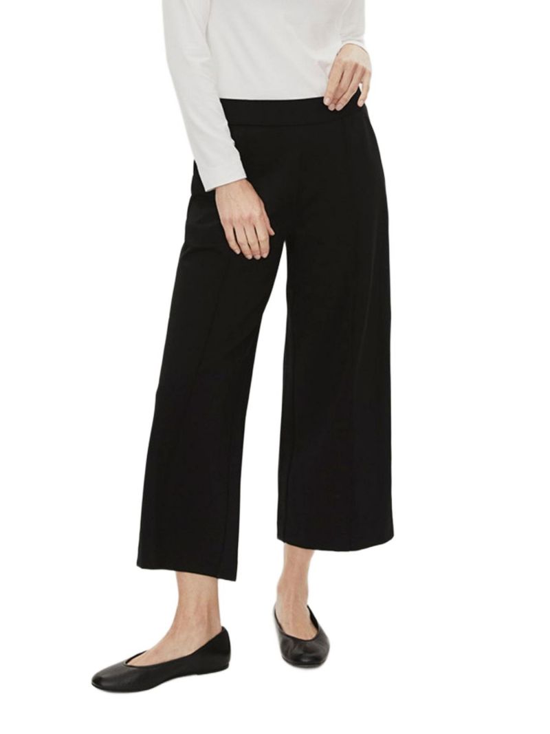 Women's Mid-Rise Cropped Wide-Leg Trousers