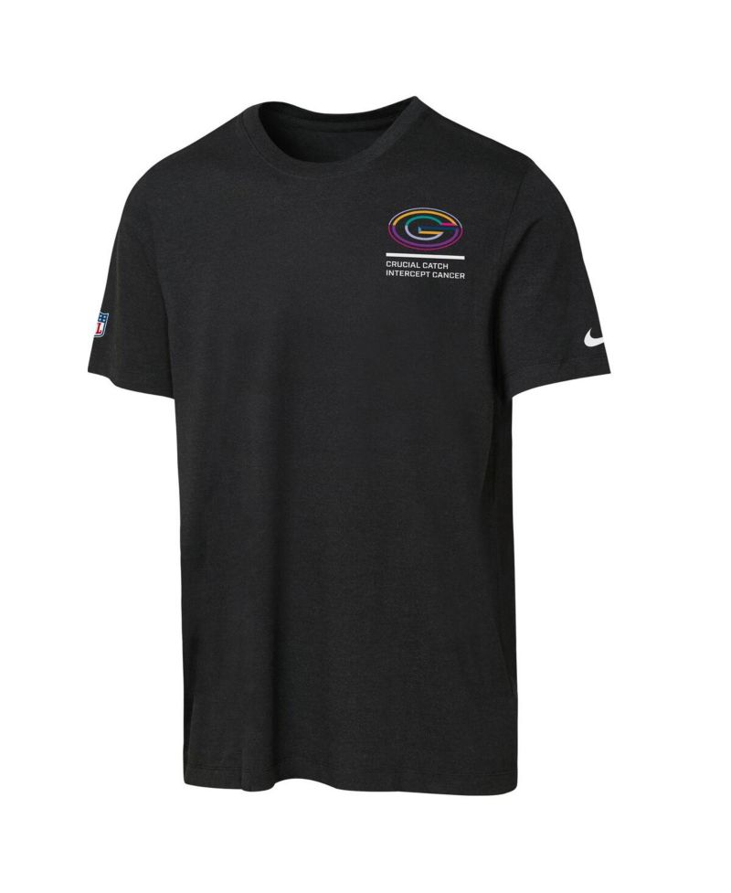 Big Boys and Girls Black Green Bay Packers 2025 NFL Crucial Catch Tri-Blend Dri-FIT T-Shirt