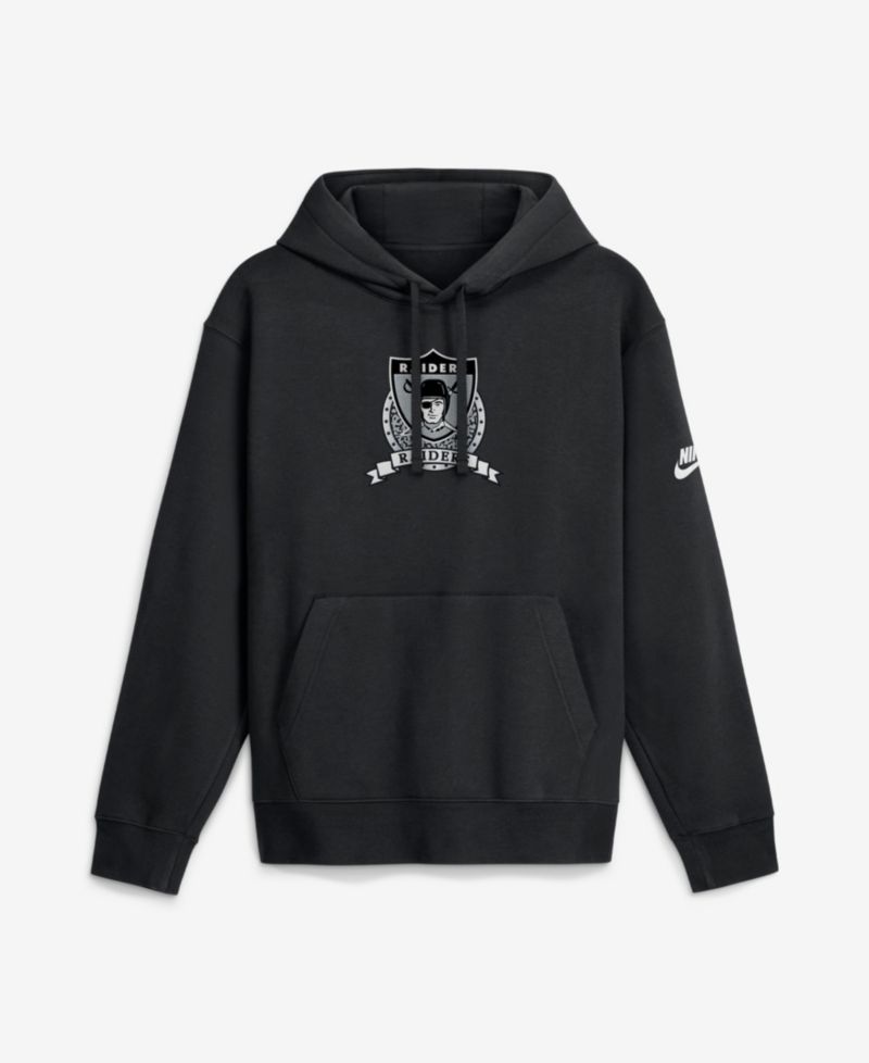 Men's Black Las Vegas Raiders Short Pass Rewind Club Fleece Hoodie
