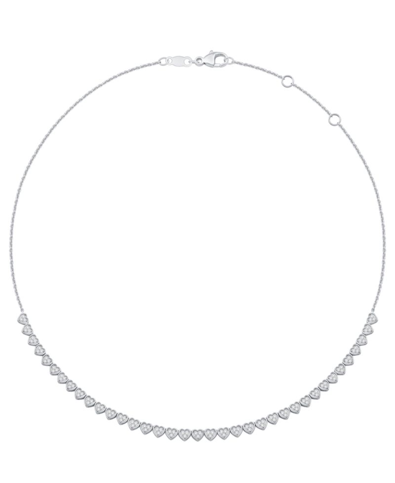 Diamond Tennis Necklace (1 ct. t.w.) in Sterling Silver