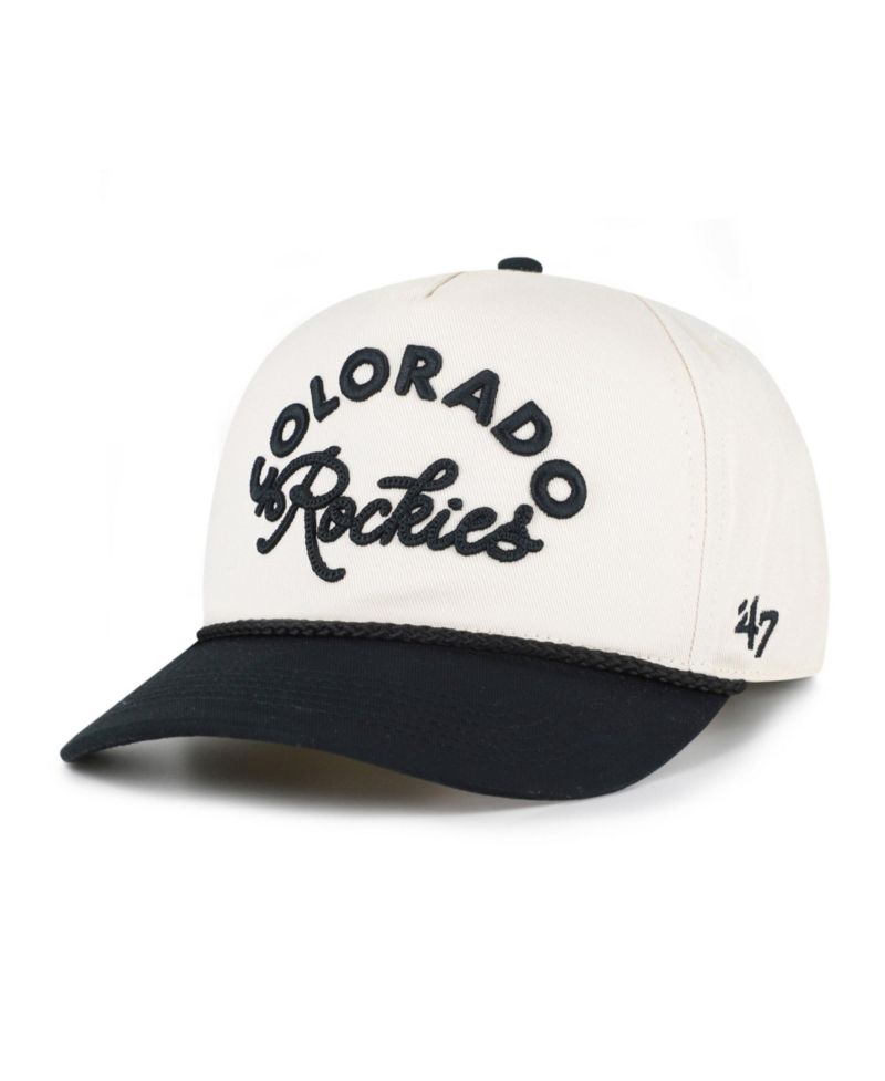 Men's and Women's '47 Natural/Black Colorado Rockies Rope Script Hitch Adjustable Hat