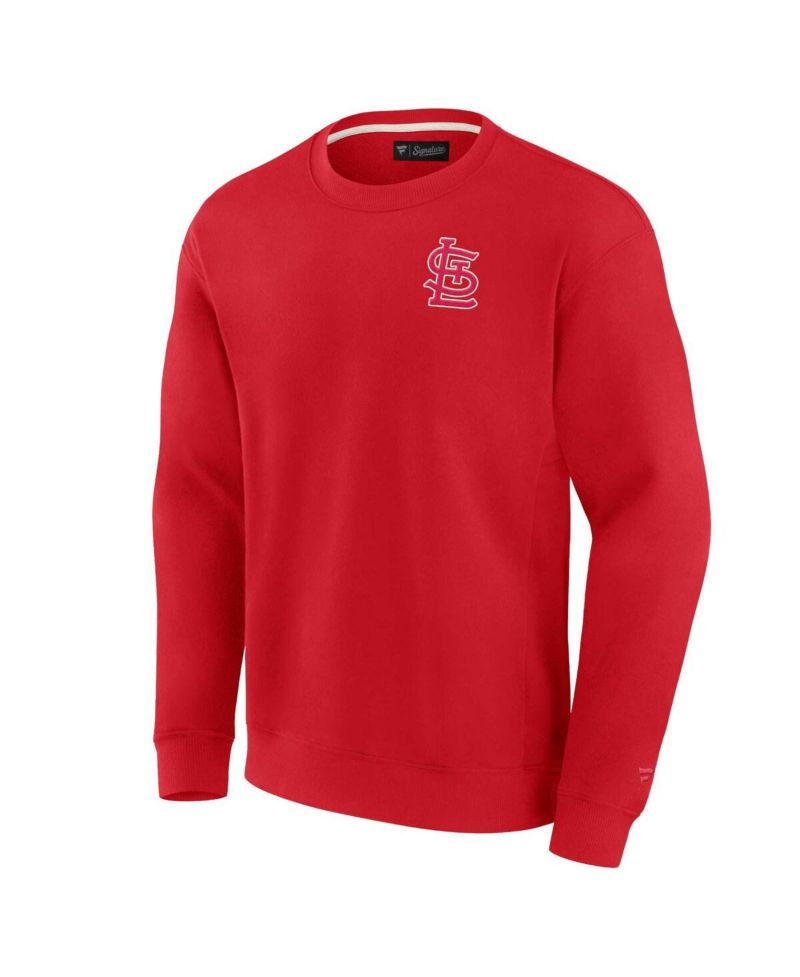 Men's and Women's Red St. Louis Cardinals Super Soft Fleece Pullover Crew Sweatshirt