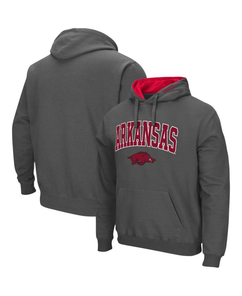 Men's Arkansas Razorbacks Arch and Logo 3.0 Pullover Hoodie