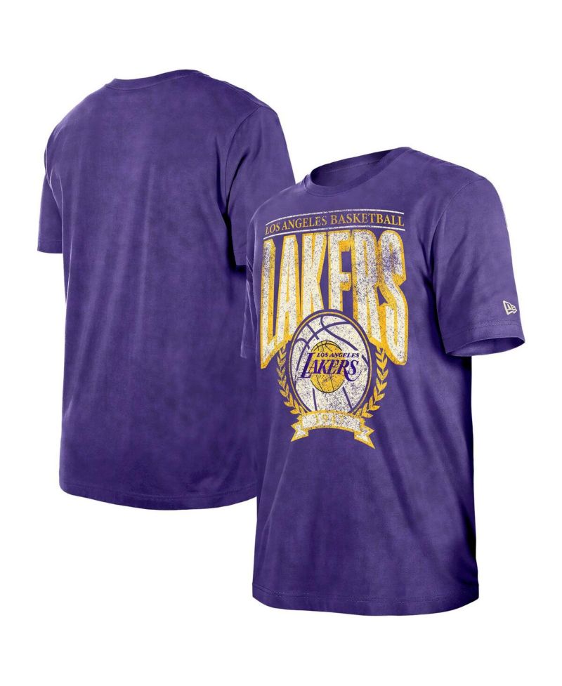 Men's Purple Los Angeles Lakers Hardwood Classics Oversized Boxy Mineral Wash T-Shirt